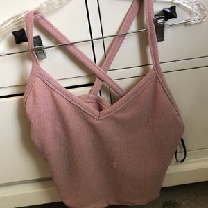 forever 21 sparkly pink crop top
